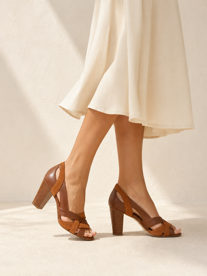 Sandalia Fiora · Cognac